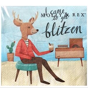 Molly & Rex Christmas Beverage Napkins ~ Blitzen Cocktails (13290), 40 ct